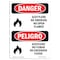 Signmission OSHA Danger, Acetylene No Smoking No Open Flame Bilingual, 14in X 10in Decal, OS-DS-D-1014-VS-1015 OS-DS-D-1014-VS-1015 - alternate 1